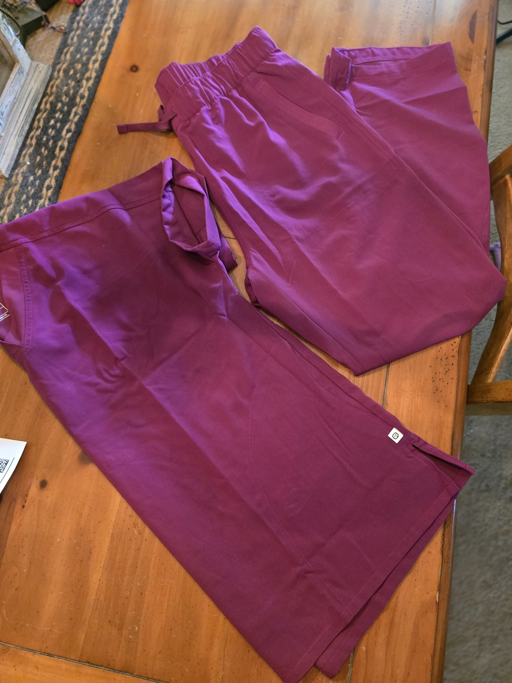 NEW Wine Medium Scrub Top & Pants Set
